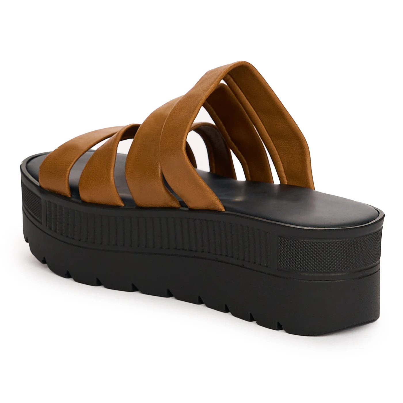 Papuc dama din piele naturala maronie cu talpa inalta 13718 - Image 2