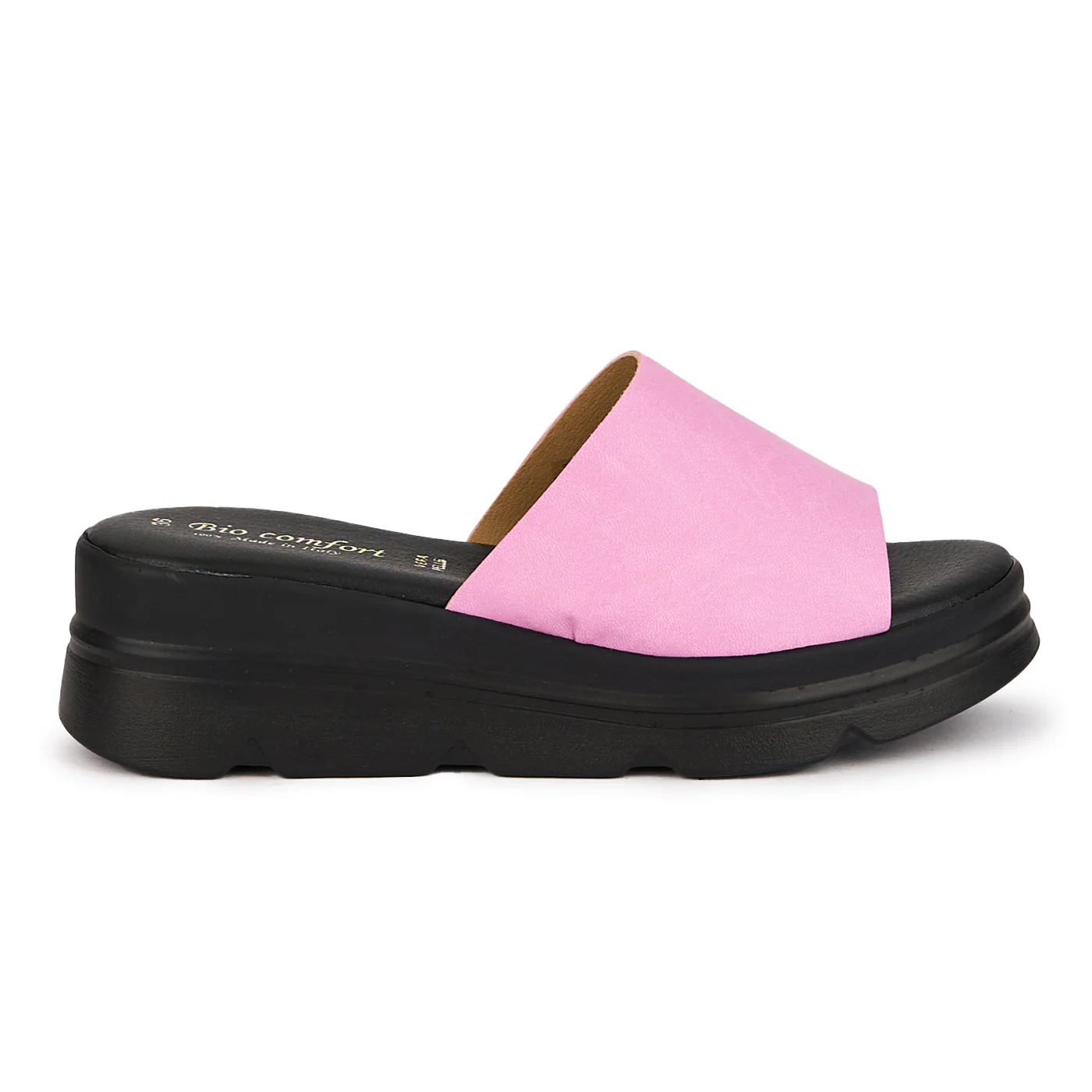 Papuc dama din piele naturala mov-lila cu platforma 16593