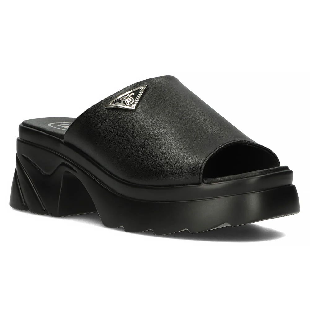 Papuc dama din piele naturala neagra 13311 - Image 2
