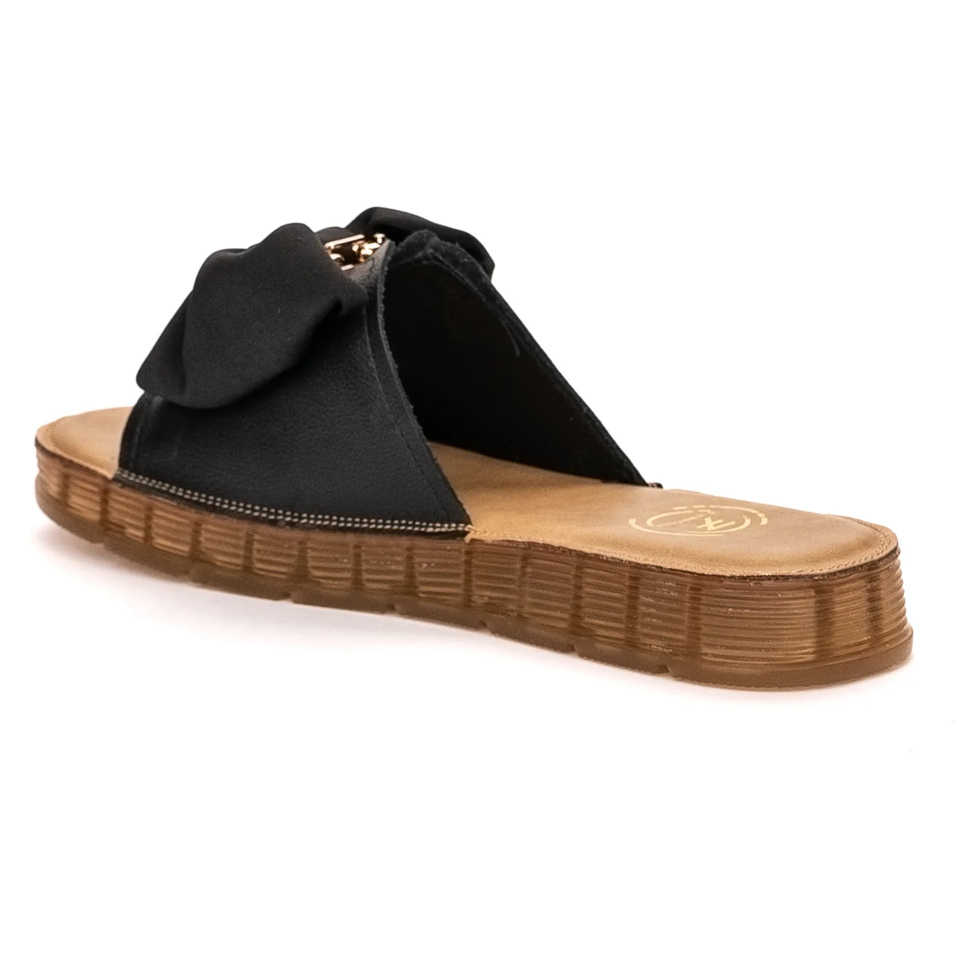 Papuc dama din piele naturala neagra 13349 - Image 2