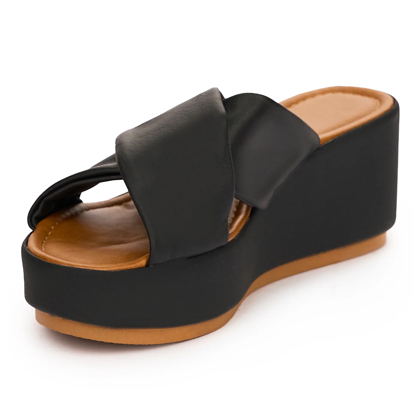 Papuc dama din piele naturala neagra cu talpa inalta 13734 - Image 7