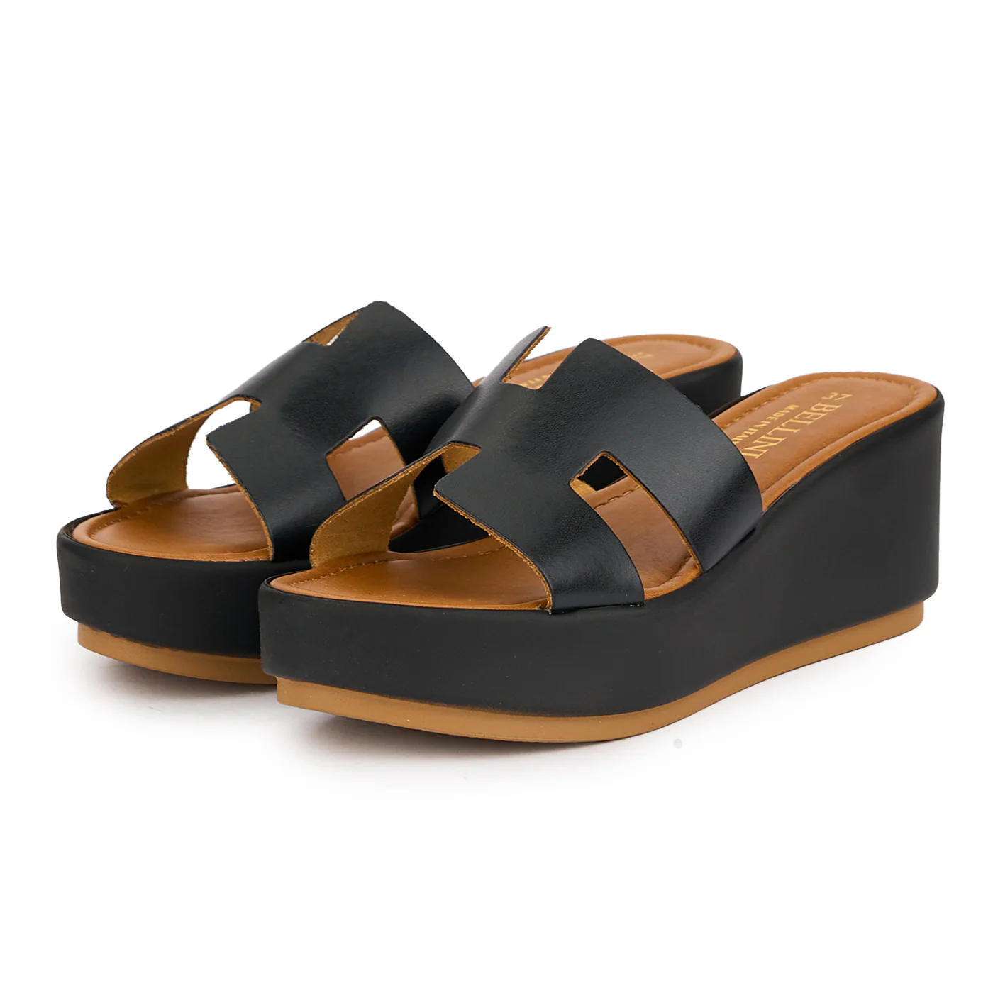 Papuc dama din piele naturala neagra cu talpa inalta 16200 - Image 3