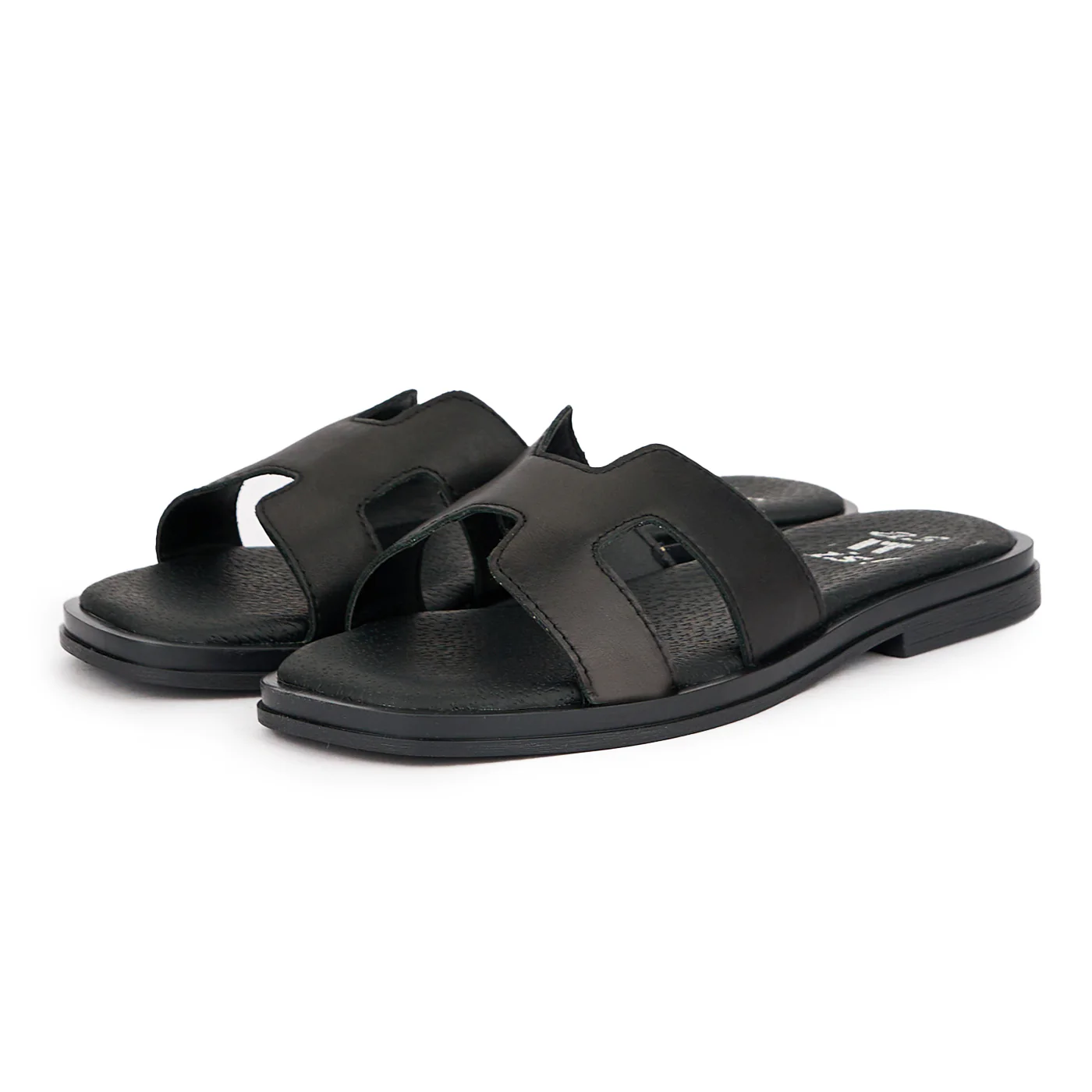 Papuc dama din piele naturala neagra cu talpa joasa 16156 - Image 3