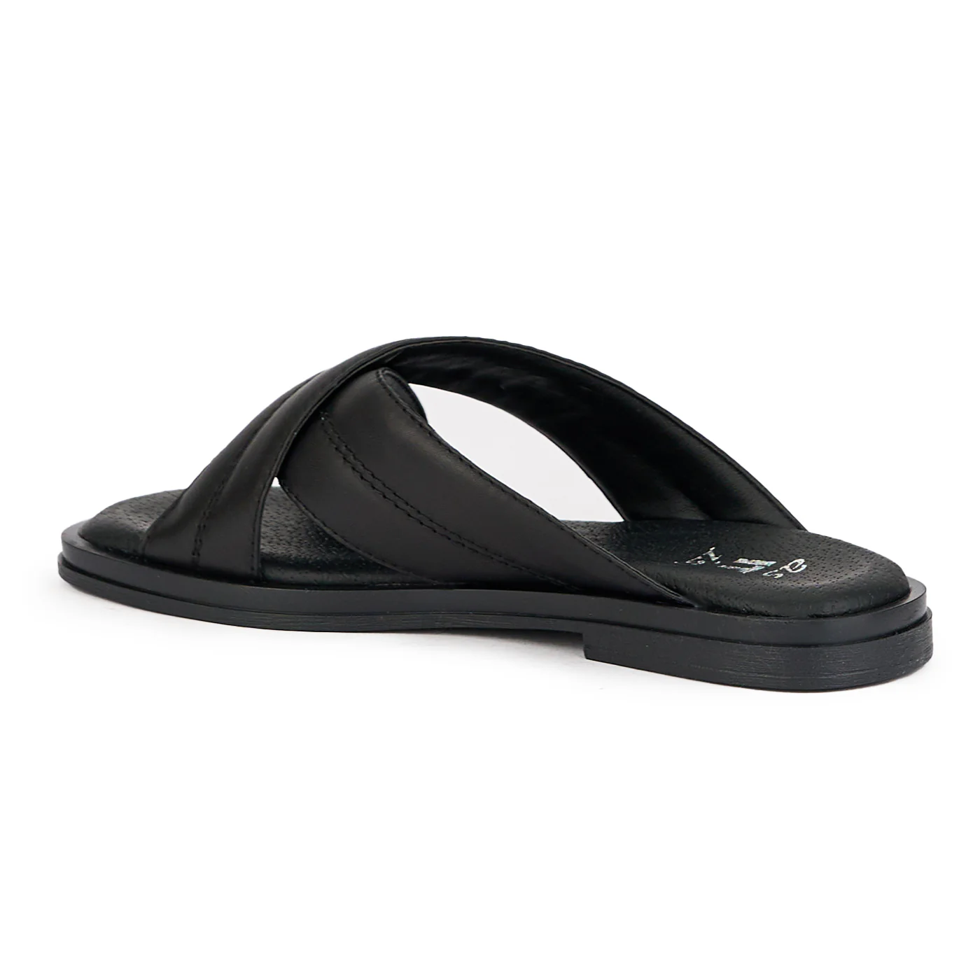 Papuc dama din piele naturala neagra cu talpa joasa 16161 - Image 3
