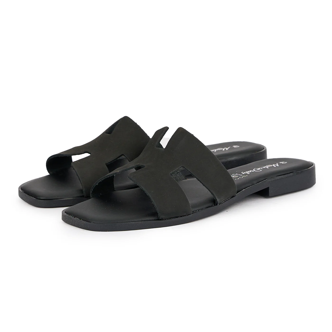 Papuc dama din piele naturala neagra cu talpa joasa 16205 - Image 3
