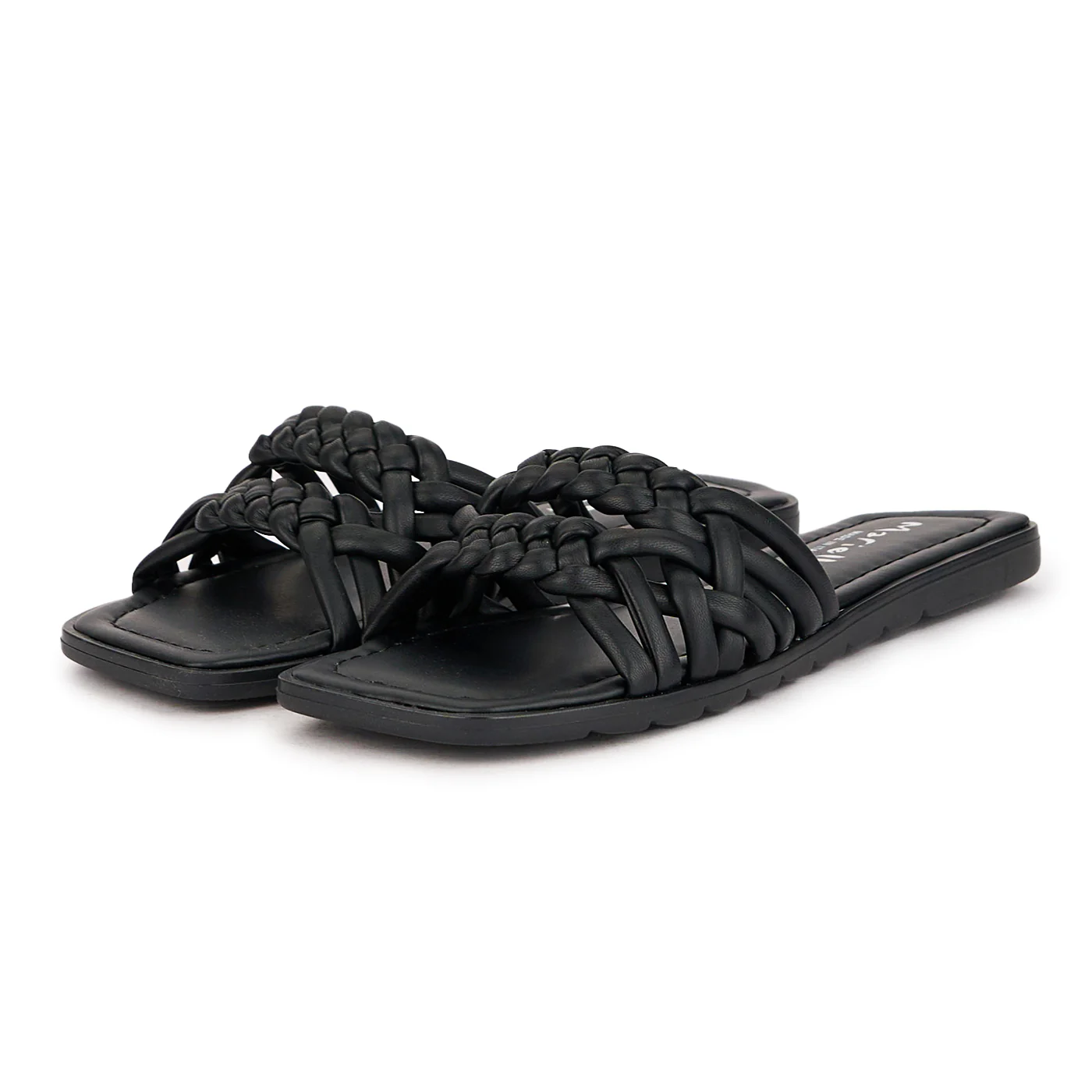 Papuc dama din piele naturala neagra cu talpa joasa 16603 - Image 3