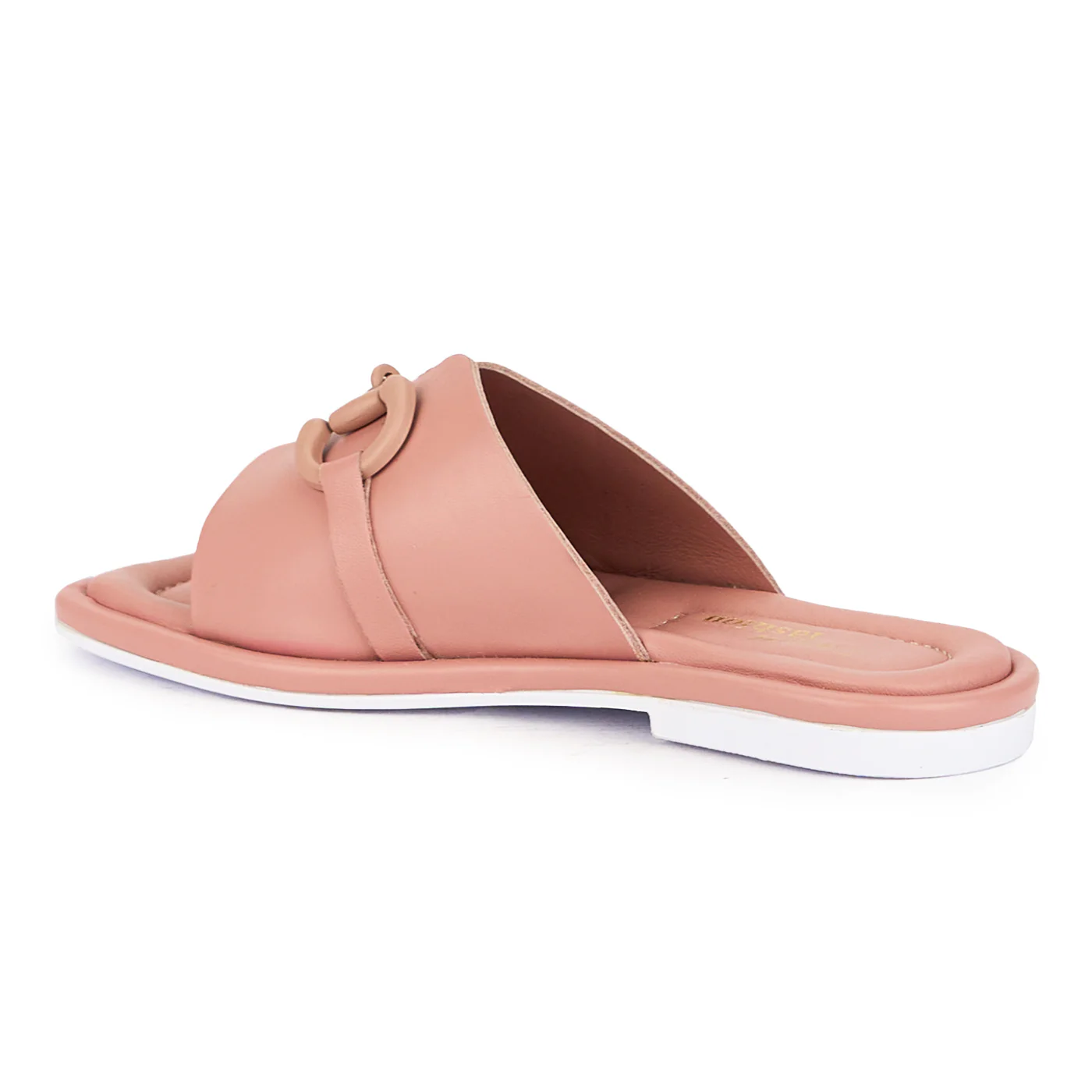 Papuc dama din piele naturala roz-somon cu talpa joasa 16104 - Image 2