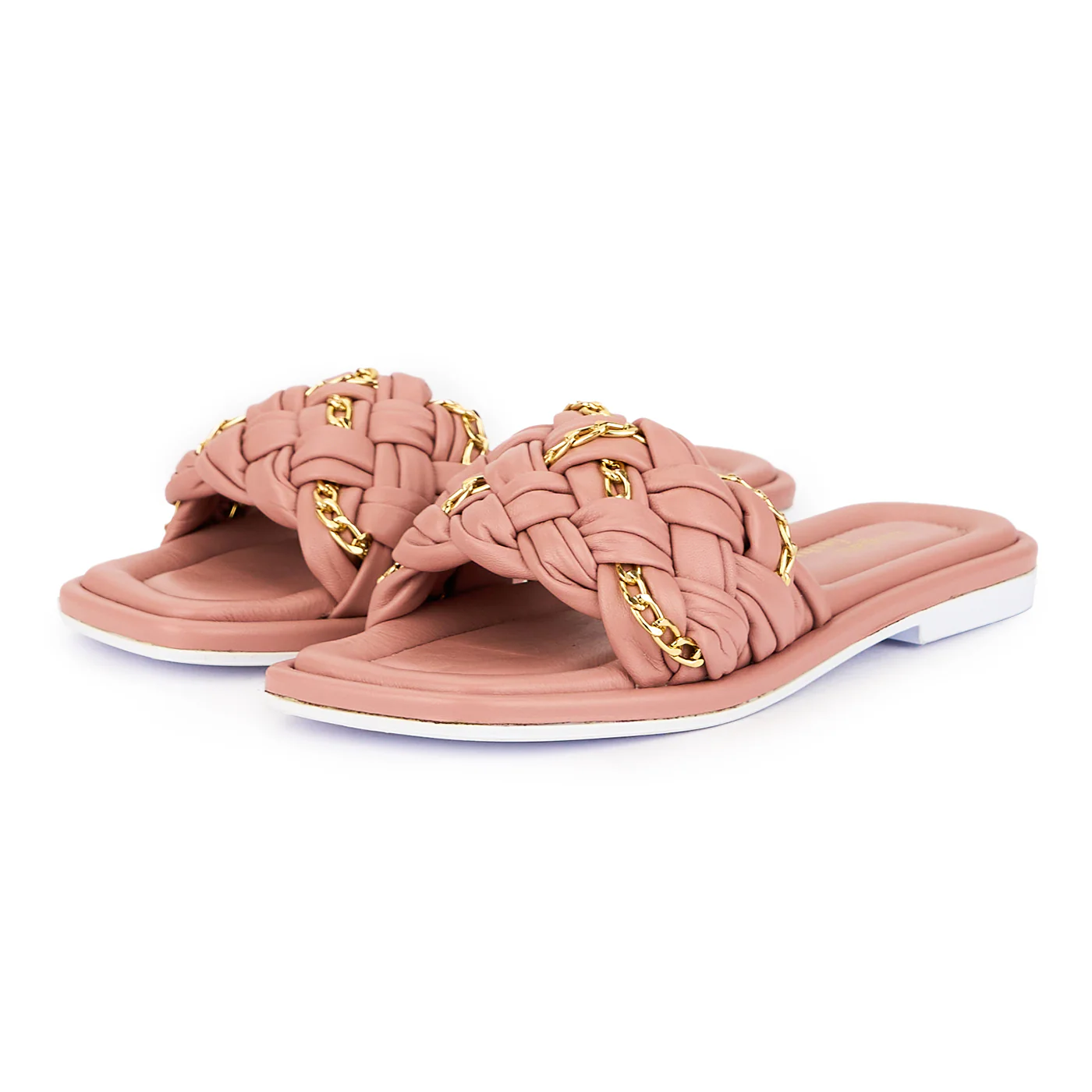 Papuc dama din piele naturala roz-somon cu talpa joasa 16108 - Image 3