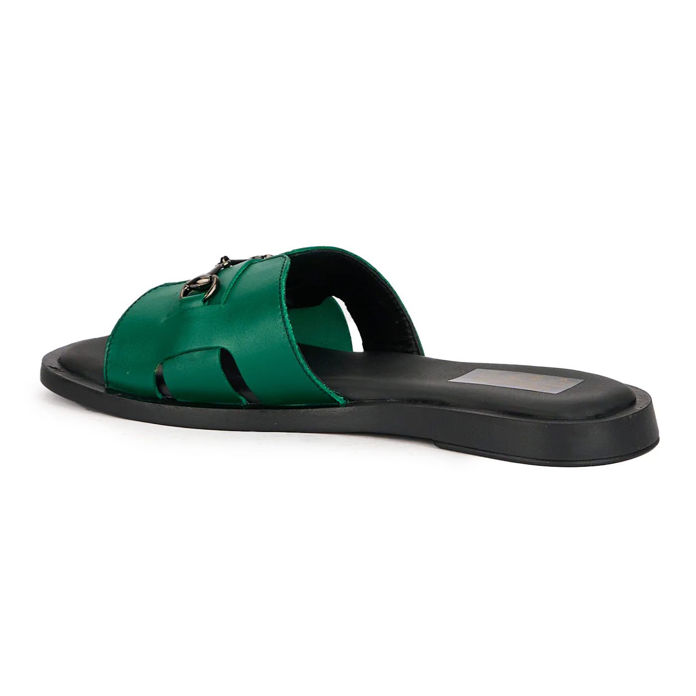Papuc dama din piele naturala verde cu talpa joasa 16351 - Image 3