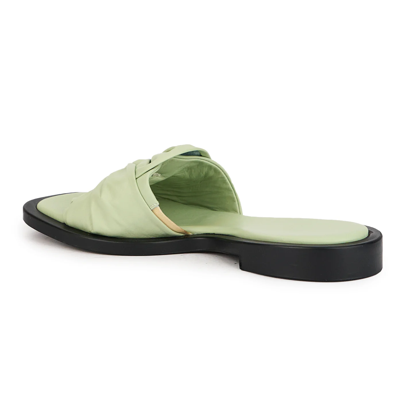 Papuc dama din piele naturala verde-menta cu talpa joasa 16112 - Image 2