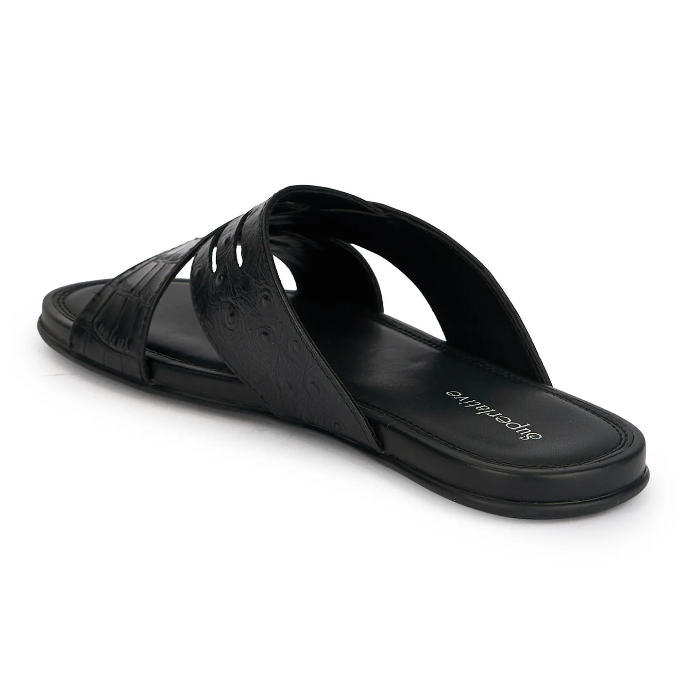 Papuci barbati din piele naturala neagra 20139 - Image 2