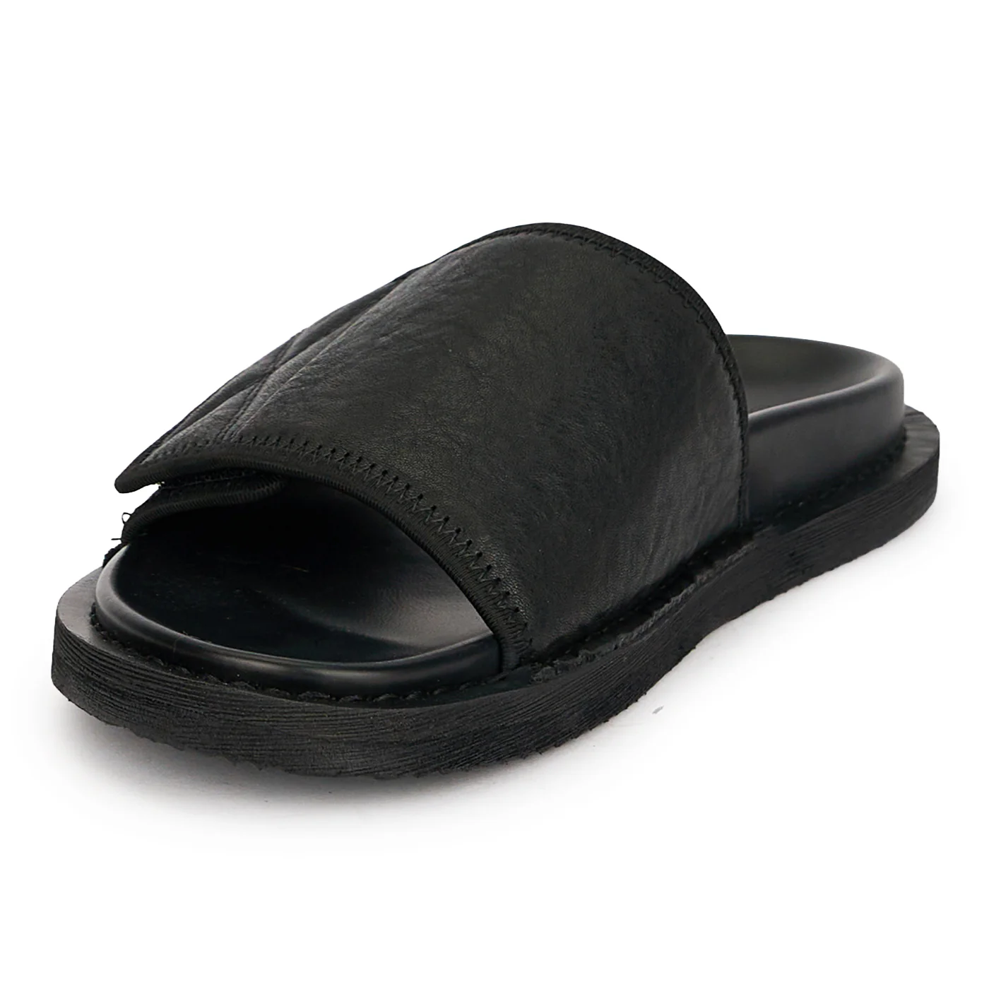 Papuci barbati din piele naturala neagra 20189 - Image 3