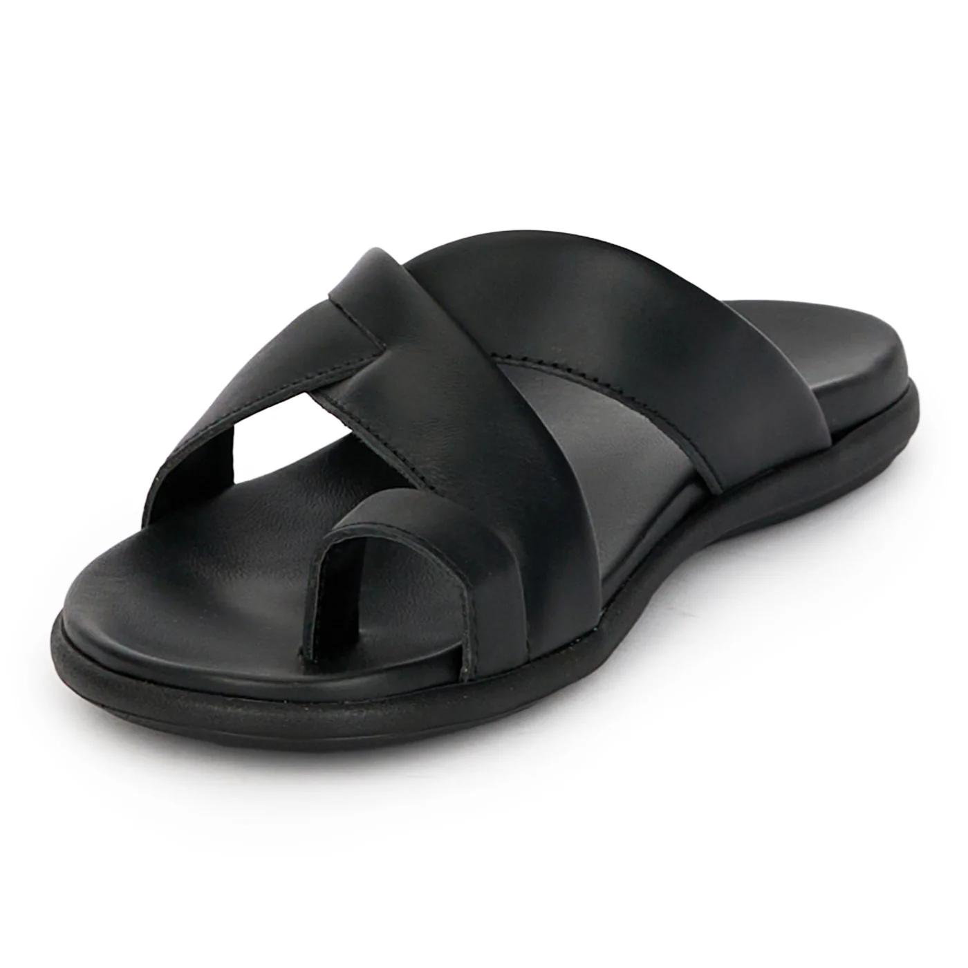 Papuci barbati din piele naturala neagra 7897 - Image 3