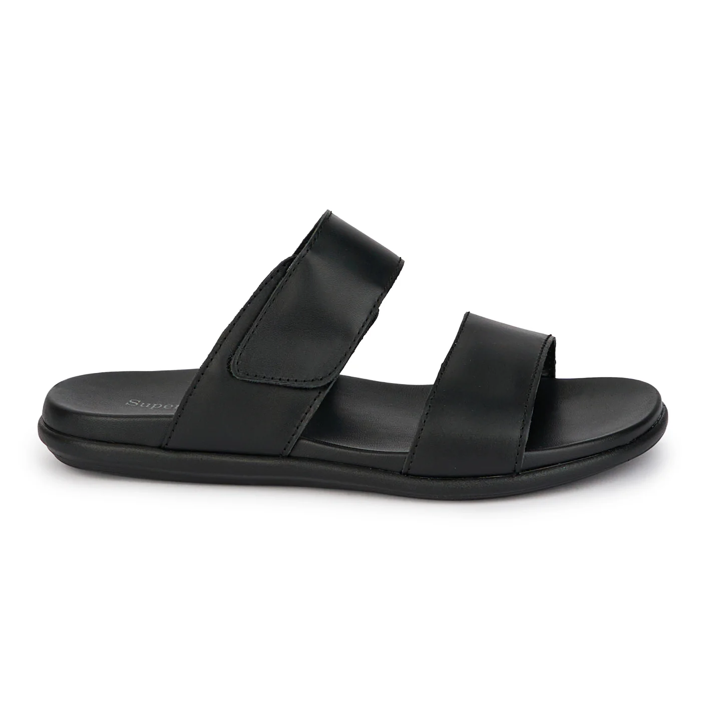 Papuci barbati din piele naturala neagra 7898