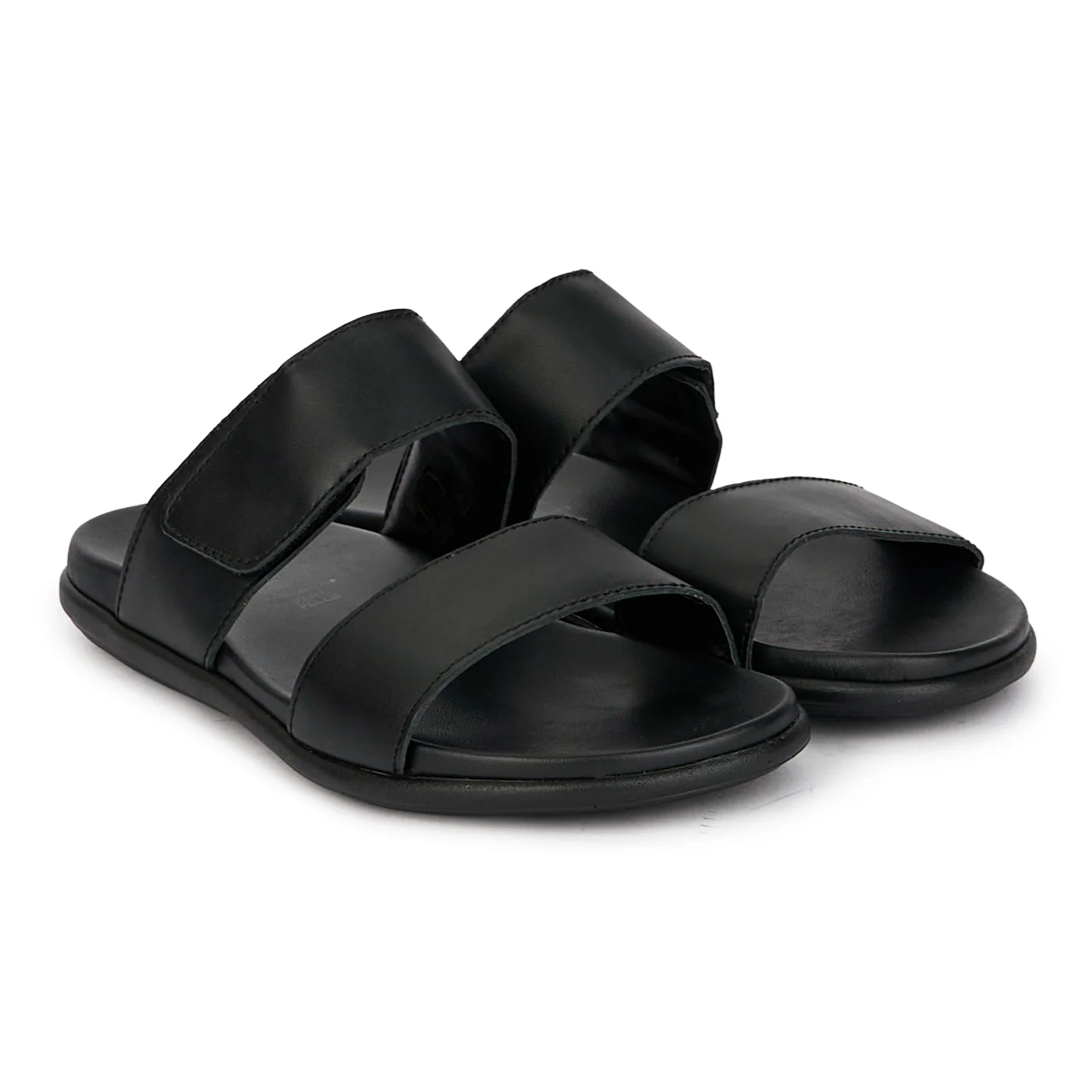 Papuci barbati din piele naturala neagra 7898 - Image 4