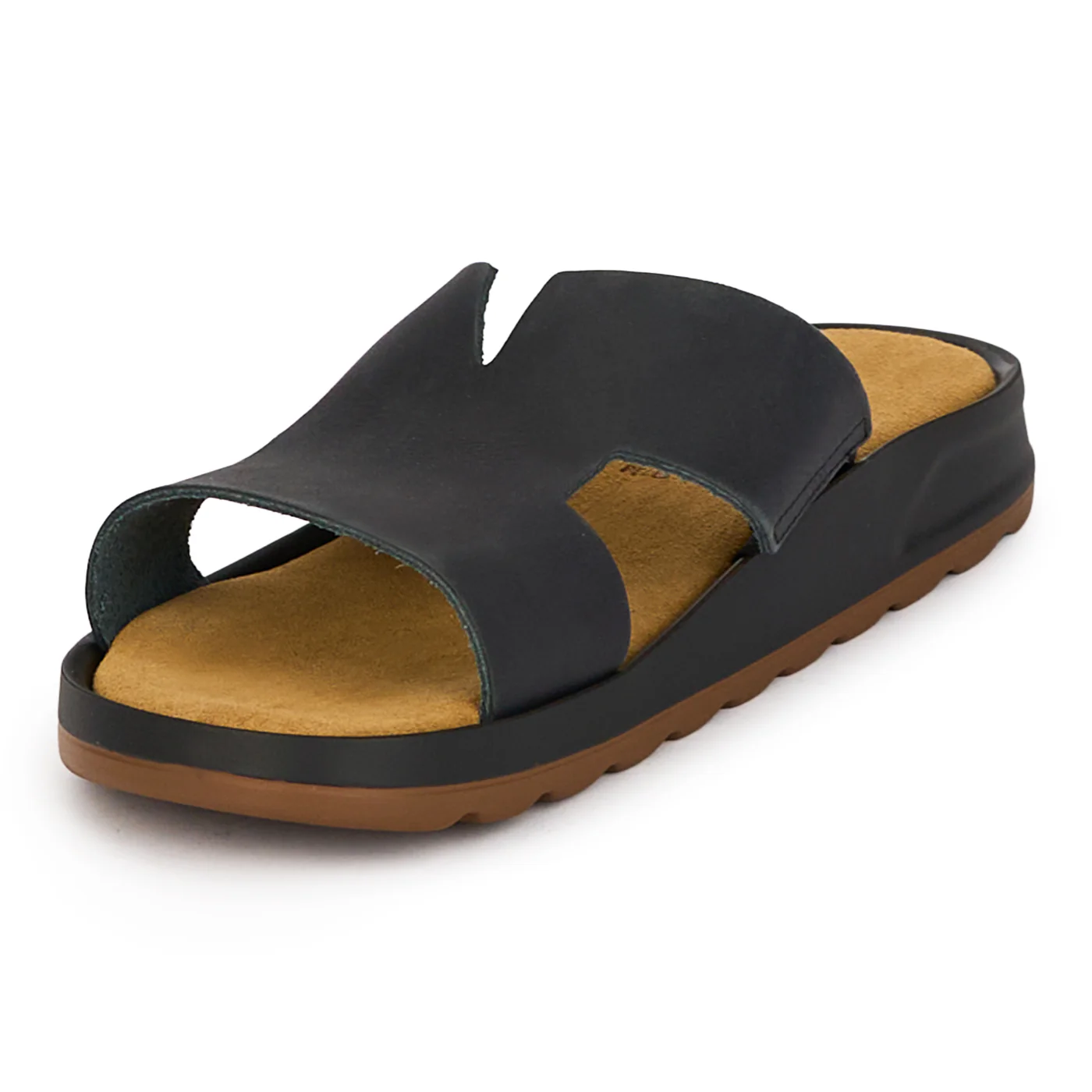 Papuci barbati din piele naturala neagra 7900 - Image 3