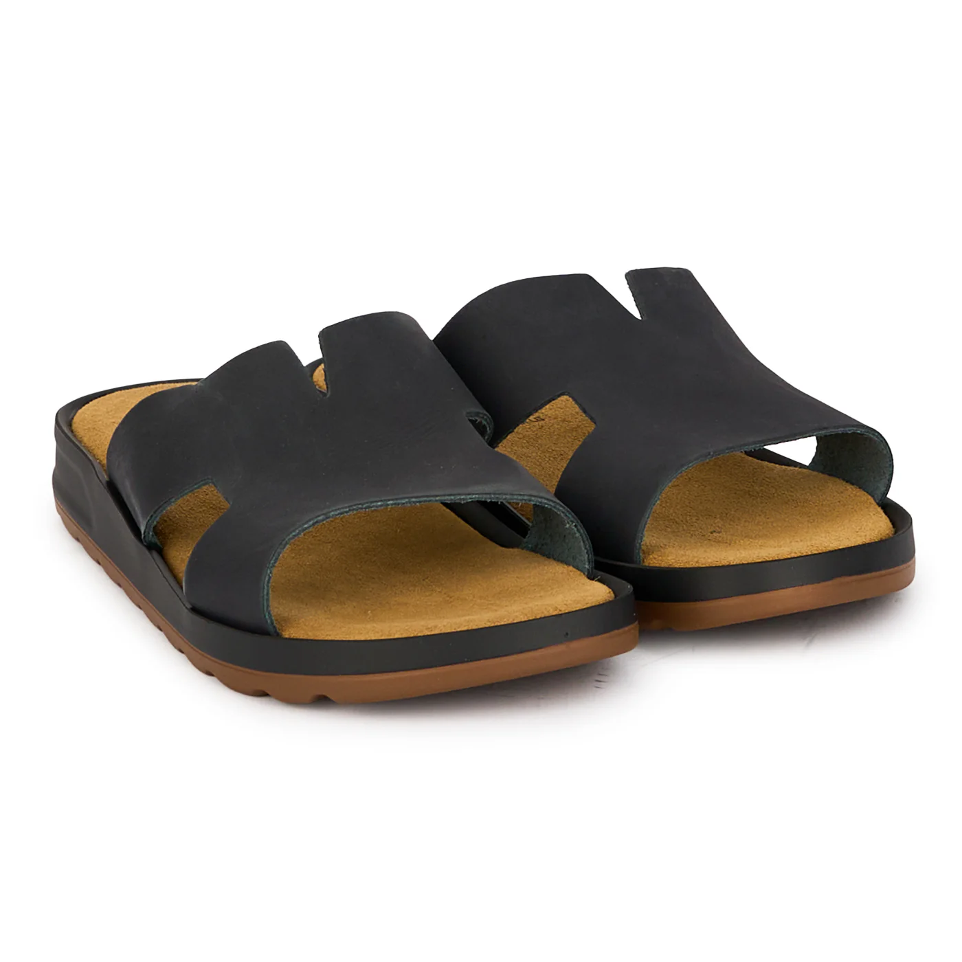 Papuci barbati din piele naturala neagra 7900 - Image 4