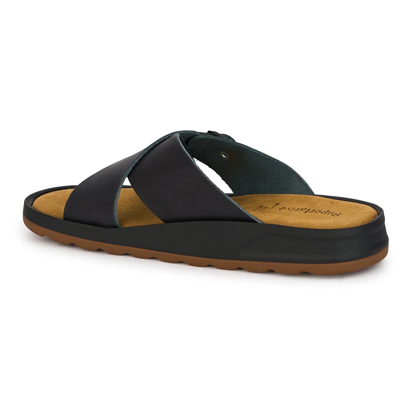 Papuci barbati din piele naturala neagra 7901 - Image 2