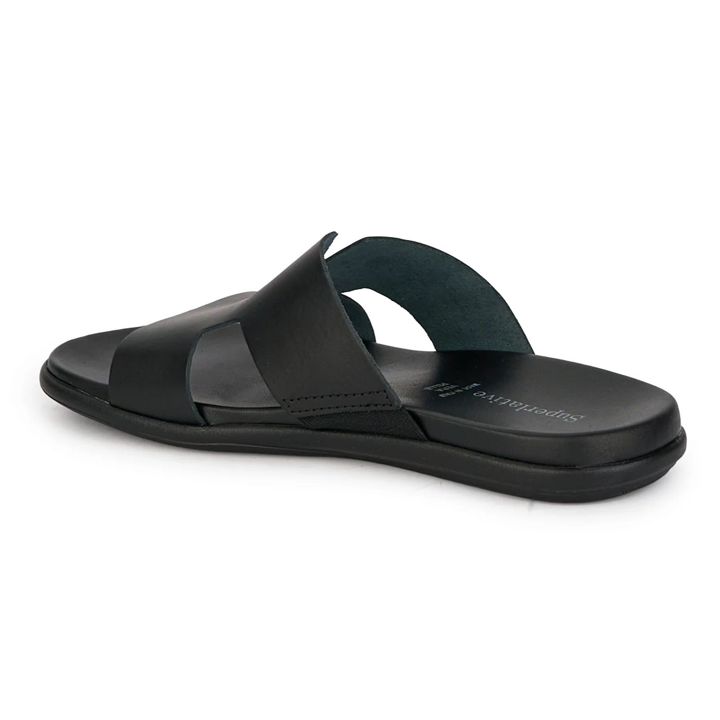 Papuci barbati din piele naturala neagra 7902 - Image 2