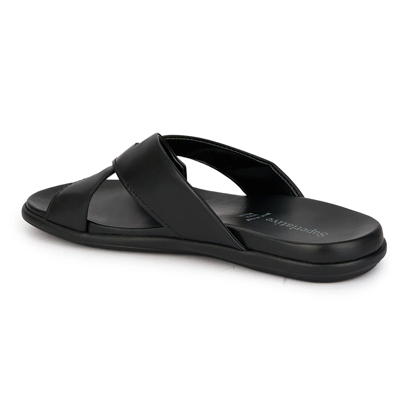Papuci barbati din piele naturala neagra 7903 - Image 2