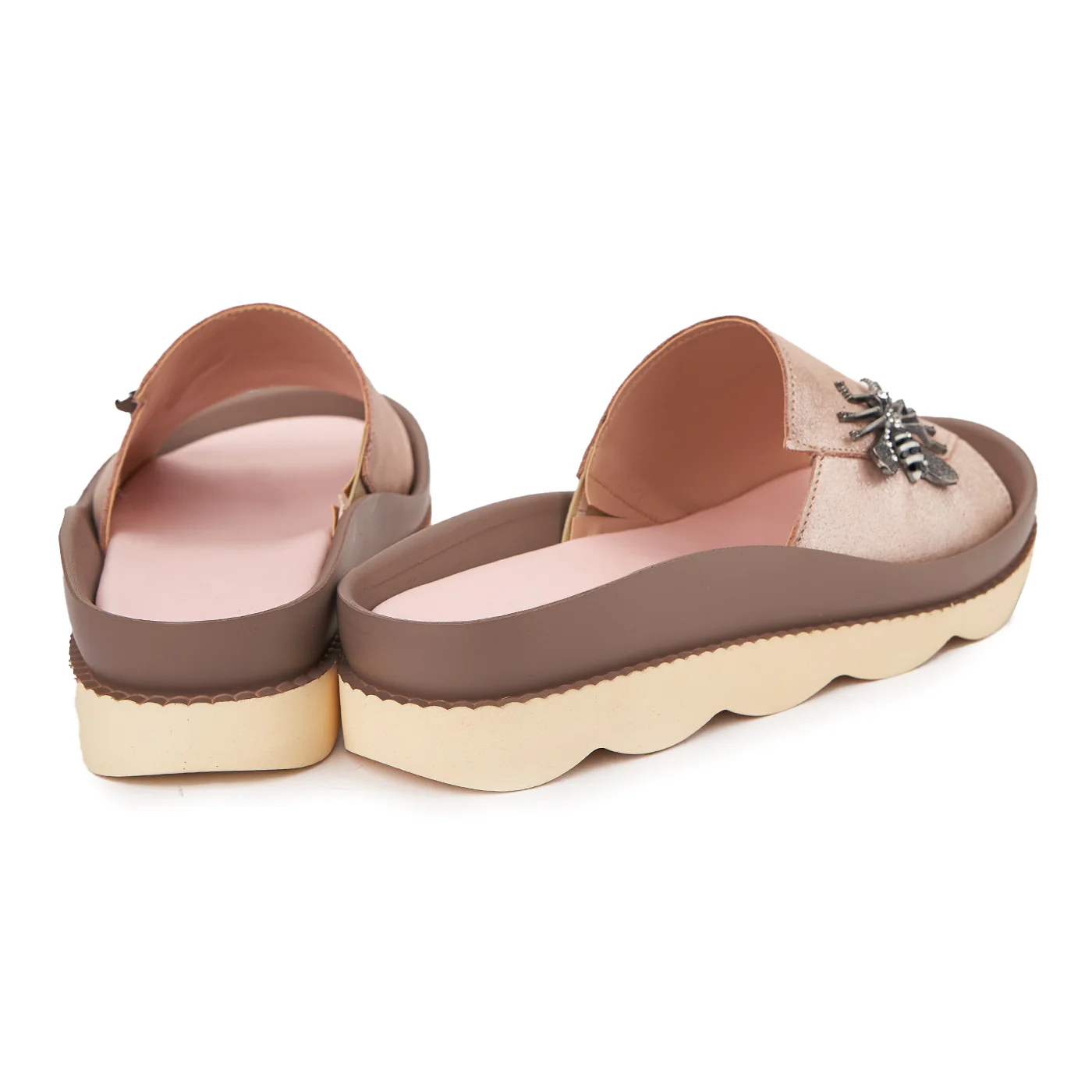 Papuci dama casual din piele naturala bej 2456 - Image 2