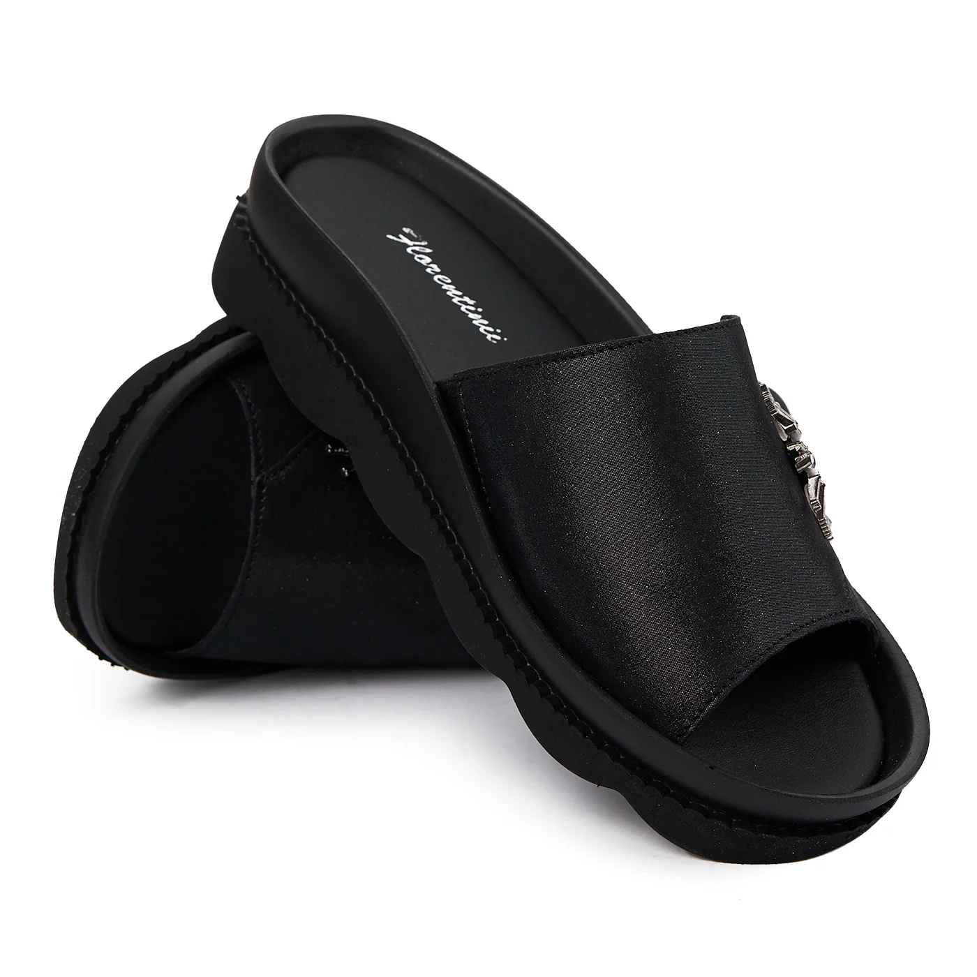 Papuci dama casual din piele naturala neagra 2457 - Image 4