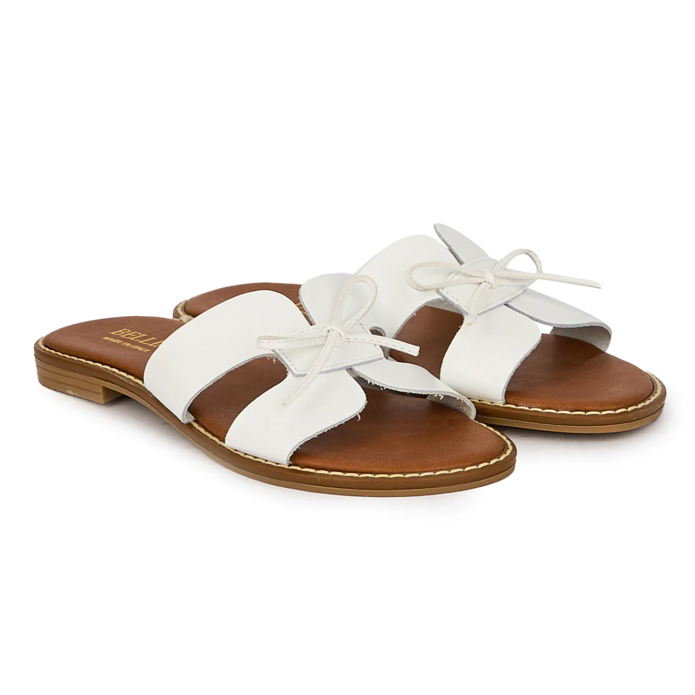 Papuci dama din piele naturala alb 18162 - Image 4