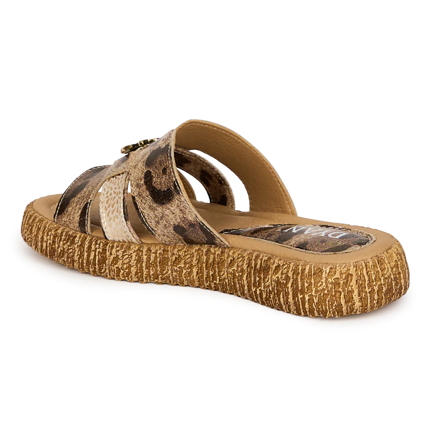 Papuci dama din piele naturala multicolora cu accesoriu 18397 - Image 2