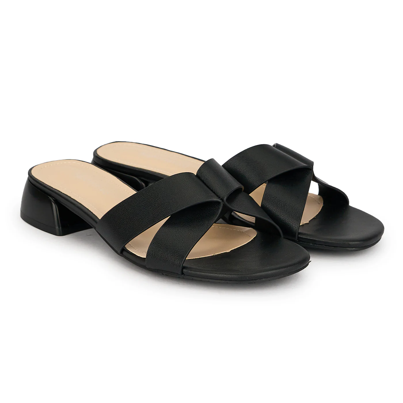 Papuci eleganti dama din piele naturala neagra cu toc mic 3 cm 19797 - Image 4