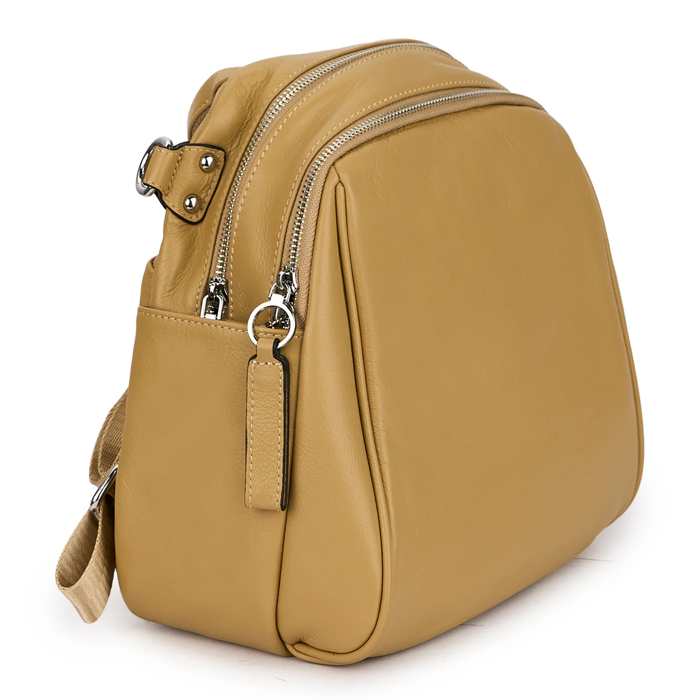 Rucsac din piele naturala bej 21325 - Image 2