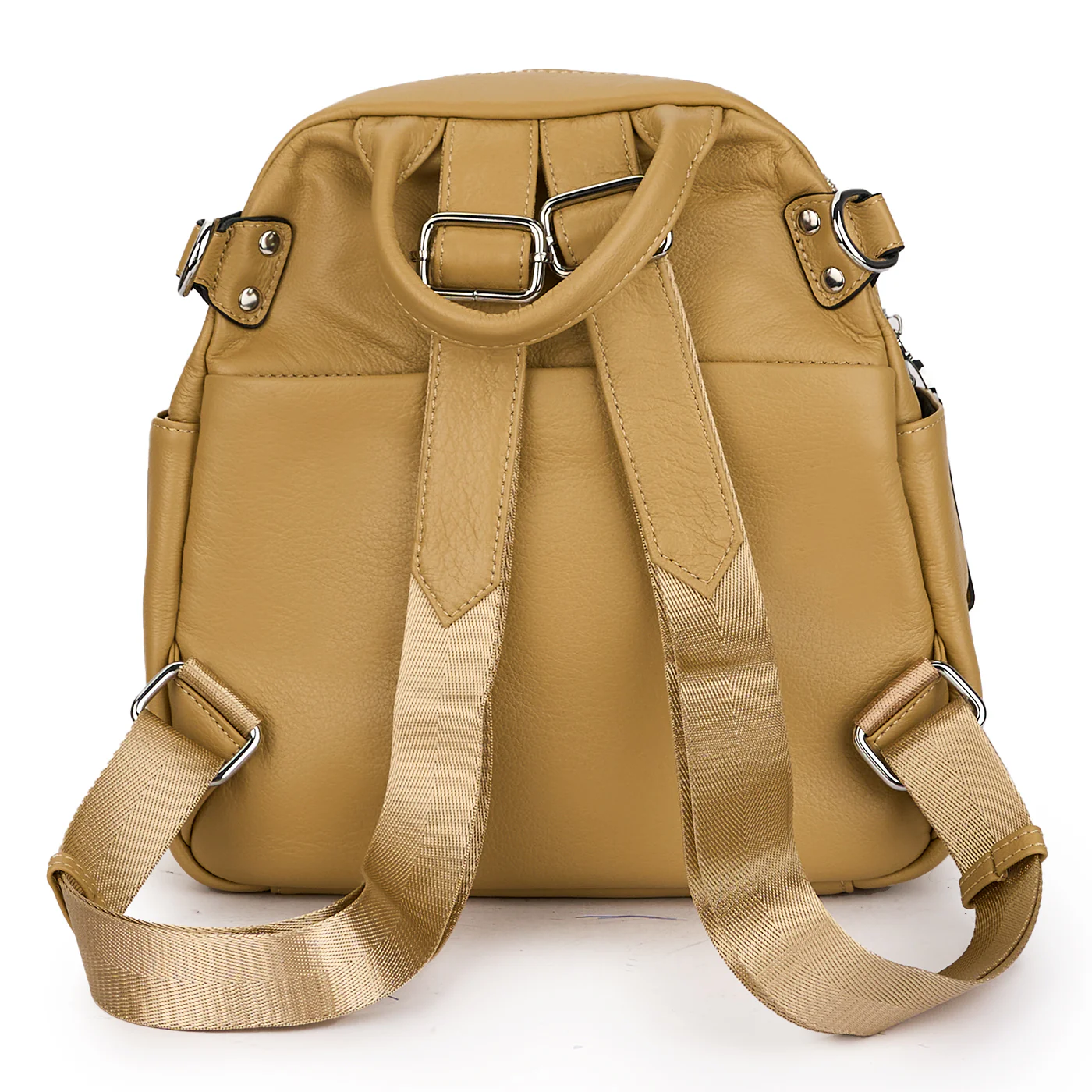 Rucsac din piele naturala bej 21325 - Image 3
