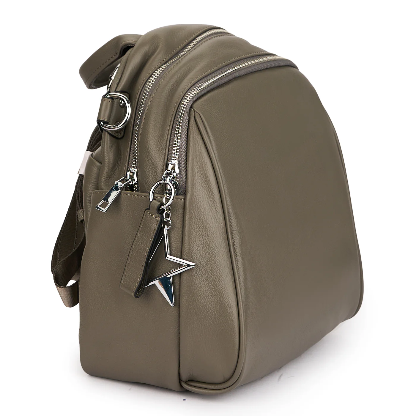 Rucsac din piele naturala gri 21280 - Image 2