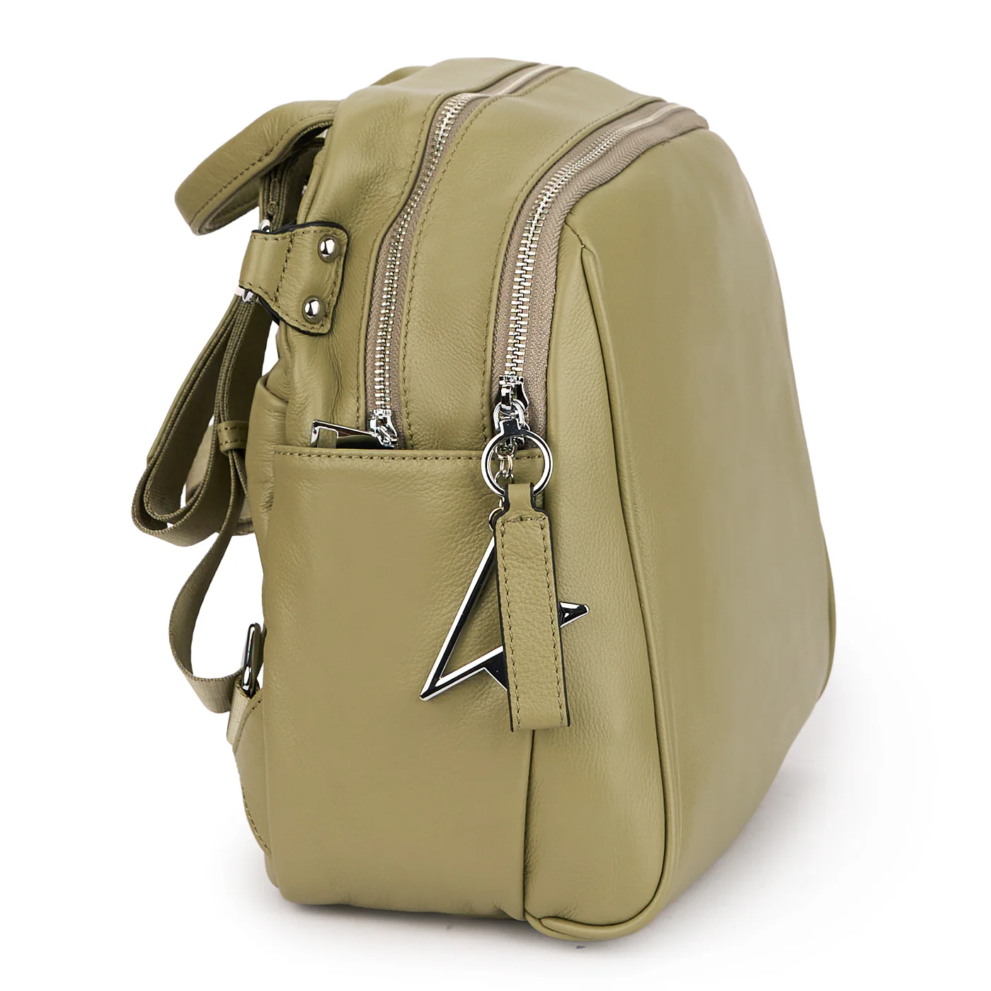 Rucsac din piele naturala kaki 21278 - Image 2