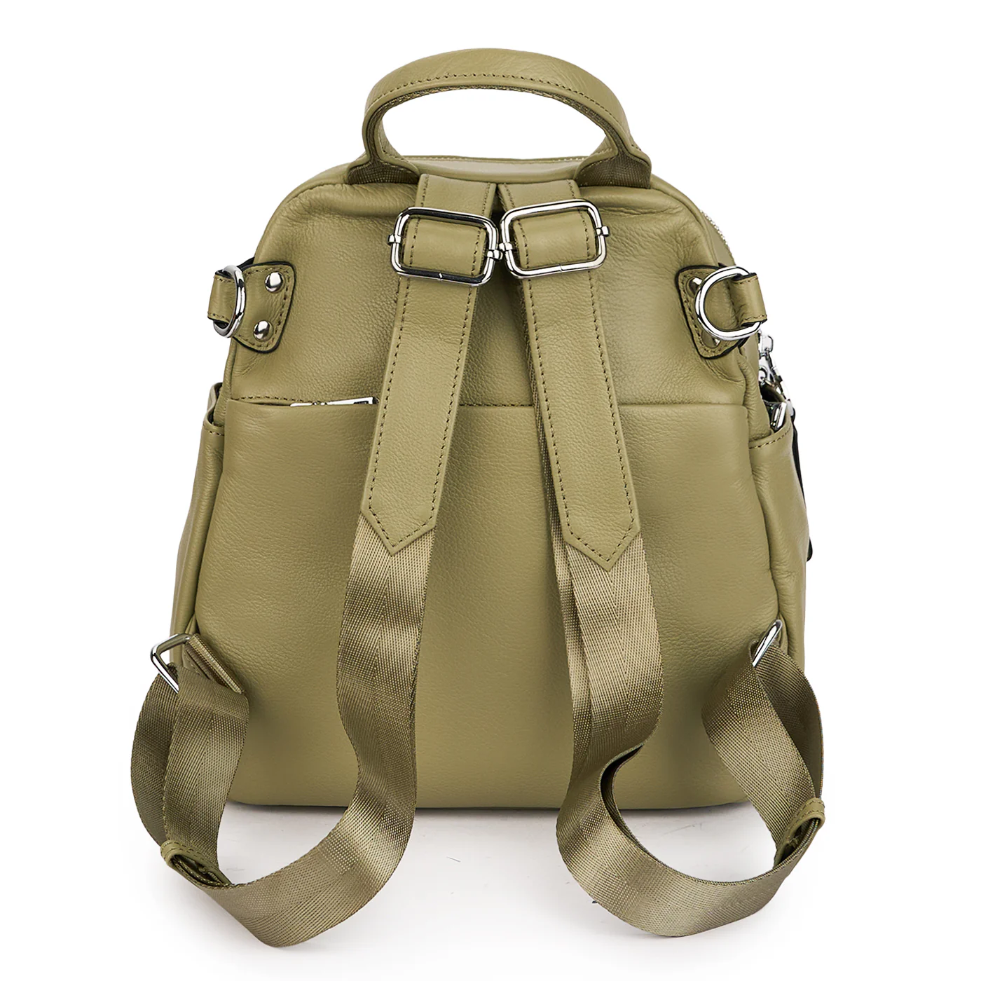Rucsac din piele naturala kaki 21278 - Image 3