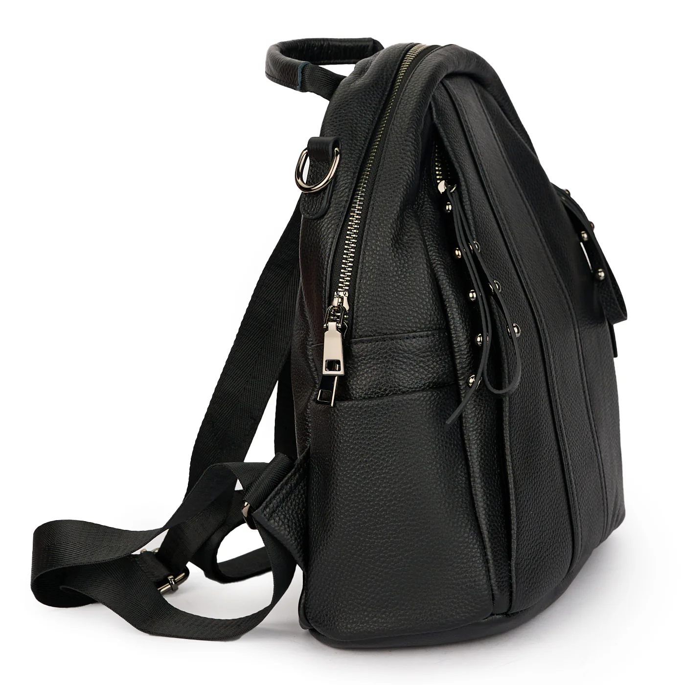 Rucsac din piele naturala neagra 21205 - Image 2