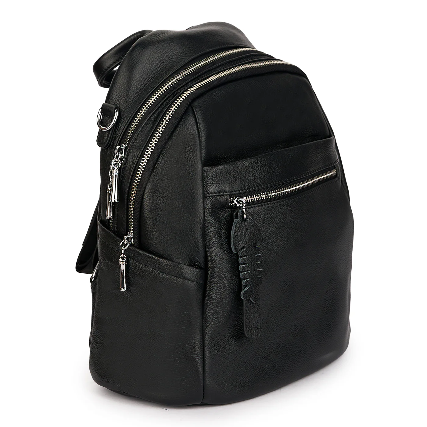 Rucsac din piele naturala neagra 21277 - Image 2