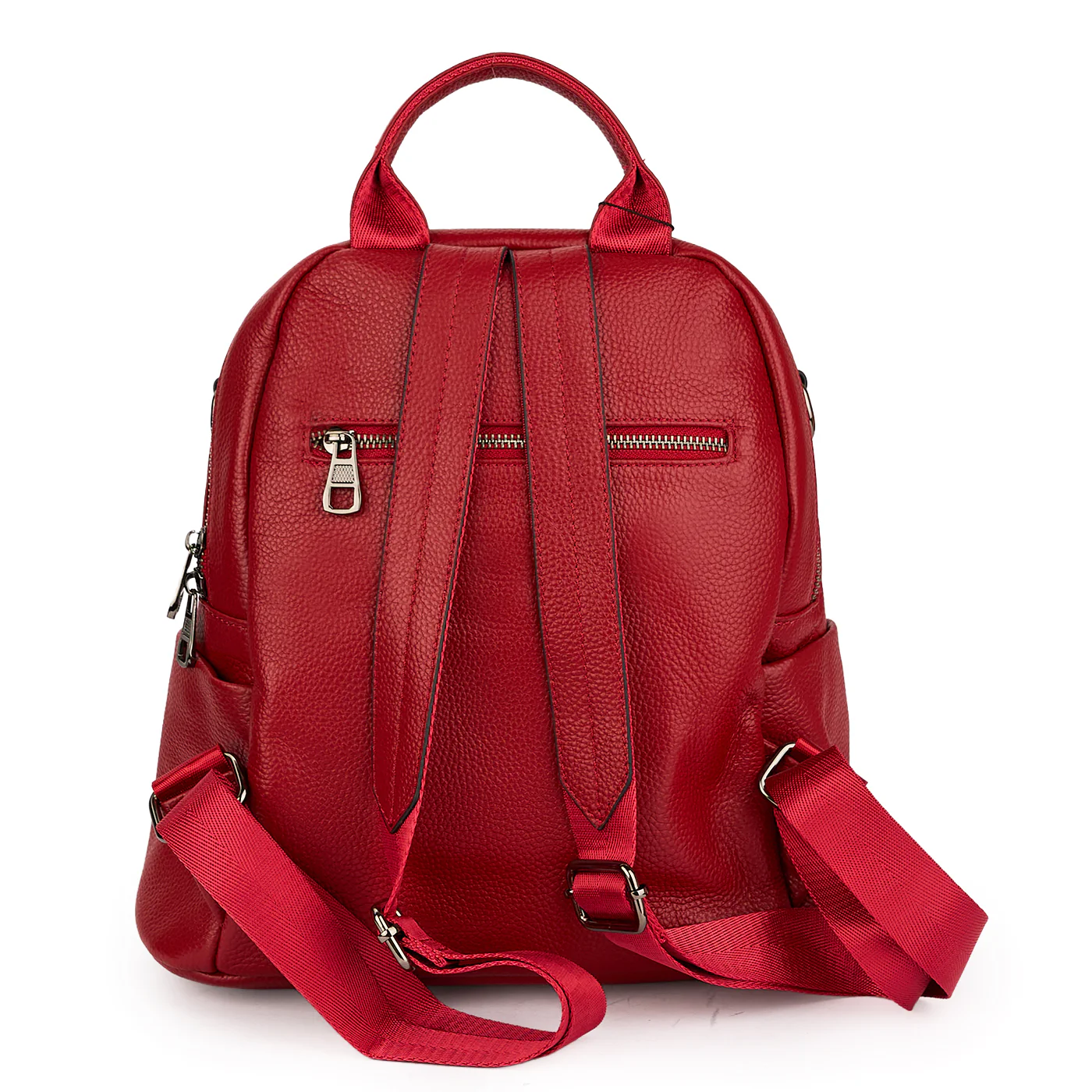 Rucsac din piele naturala rosie 21344 - Image 3