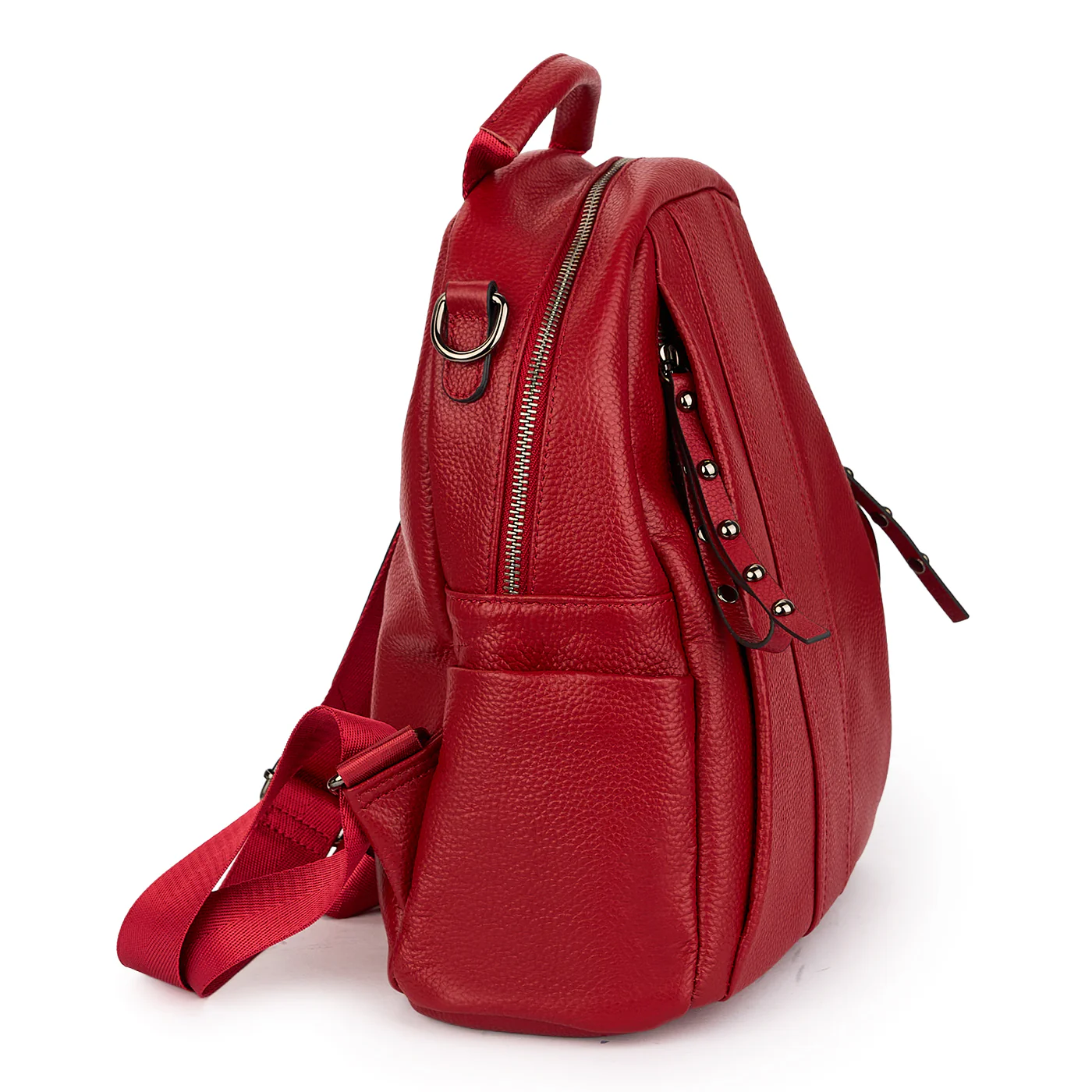 Rucsac din piele naturala rosie 21346 - Image 2