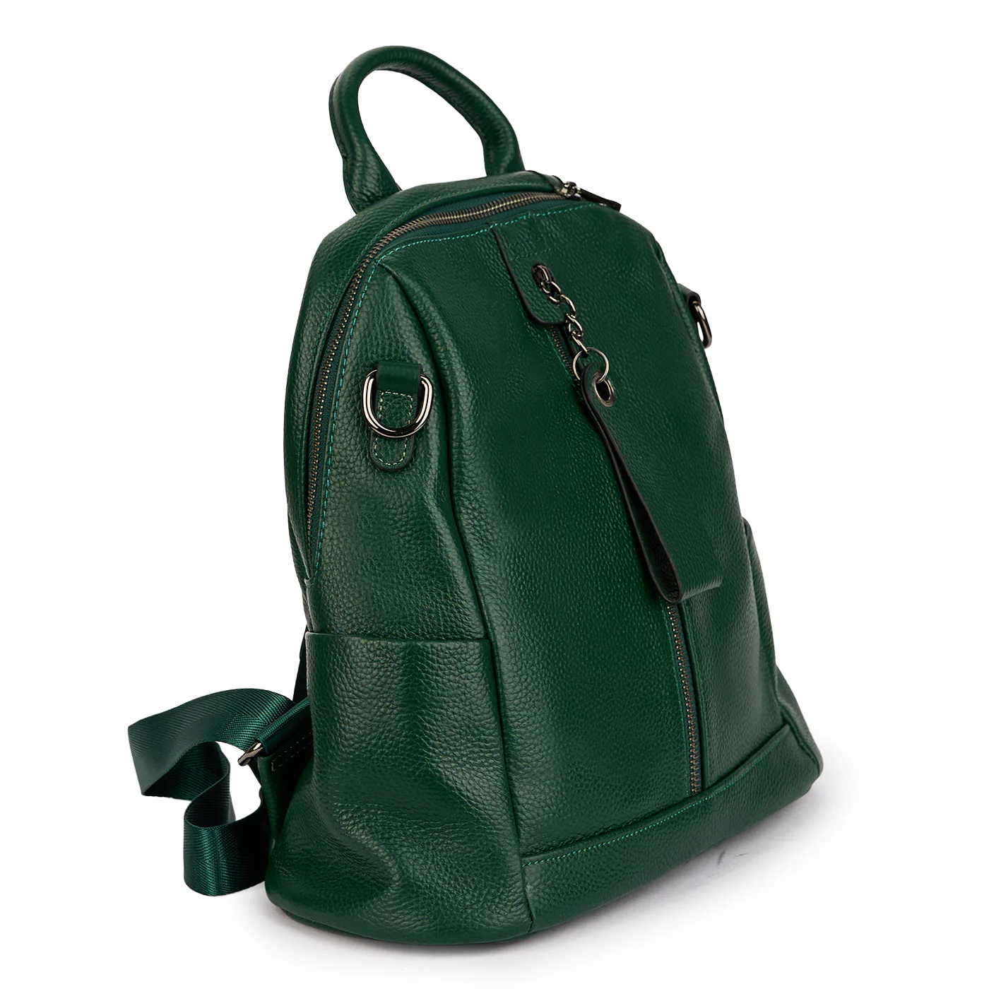 Rucsac din piele naturala verde 21448 - Image 2