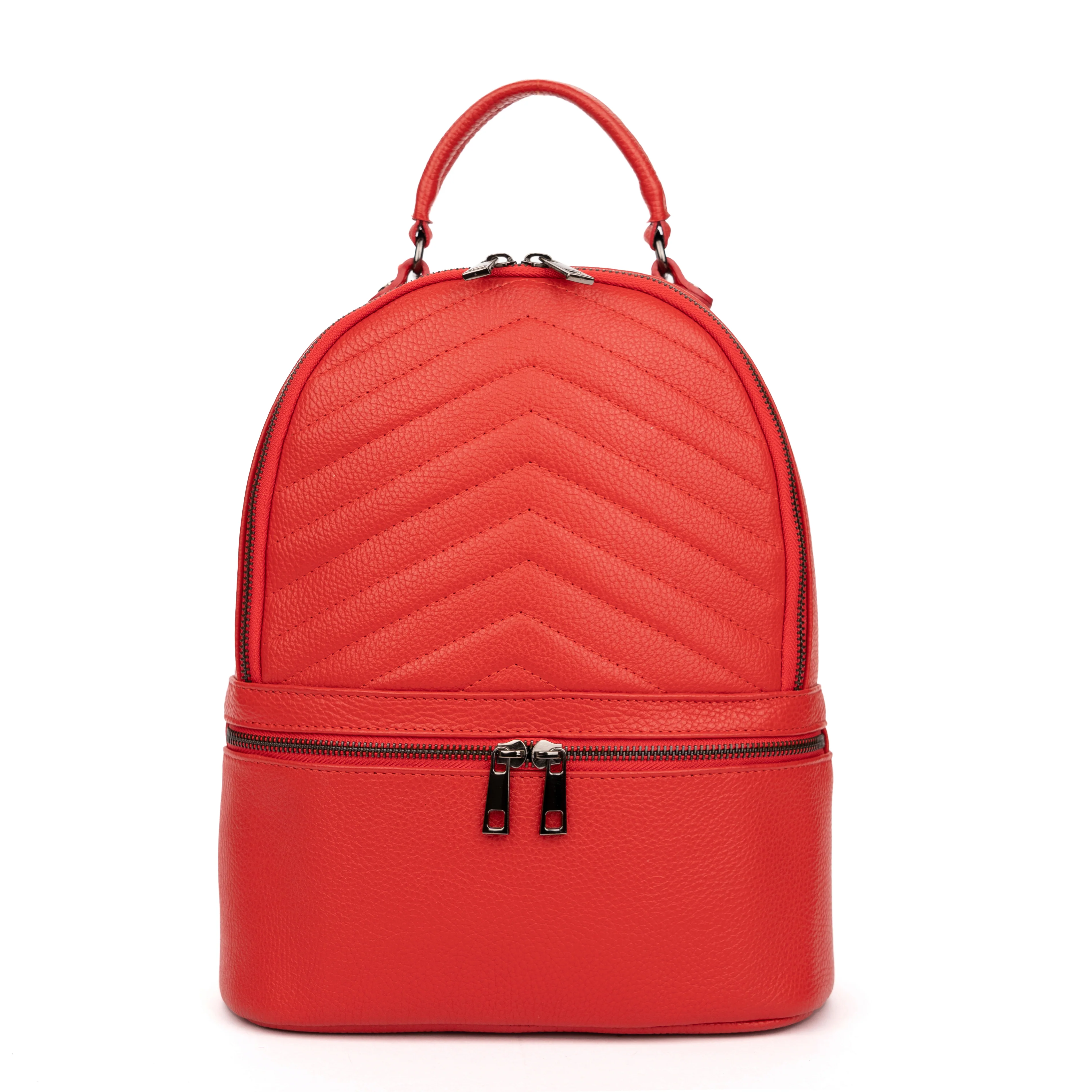 Rucsac elegant dama din piele naturala rosie 11090