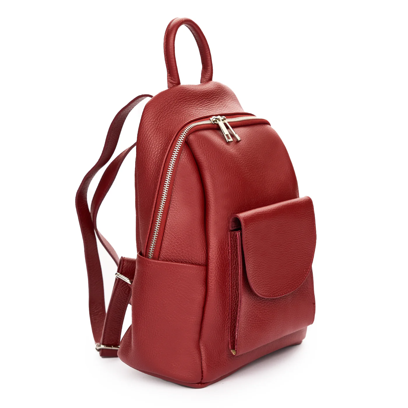 Rucsac elegant dama din piele naturala rosie 11293 - Image 2
