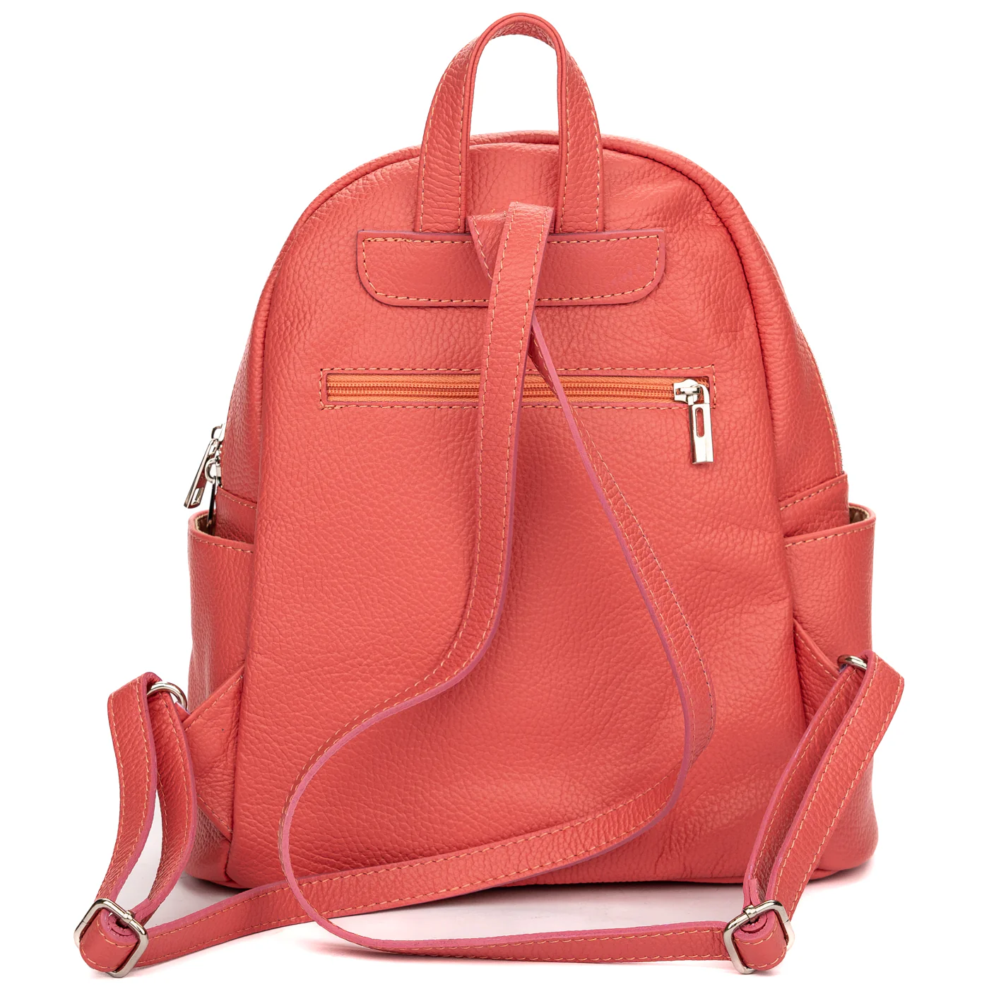 Rucsac elegant dama din piele naturala roz piersica 11353 - Image 2