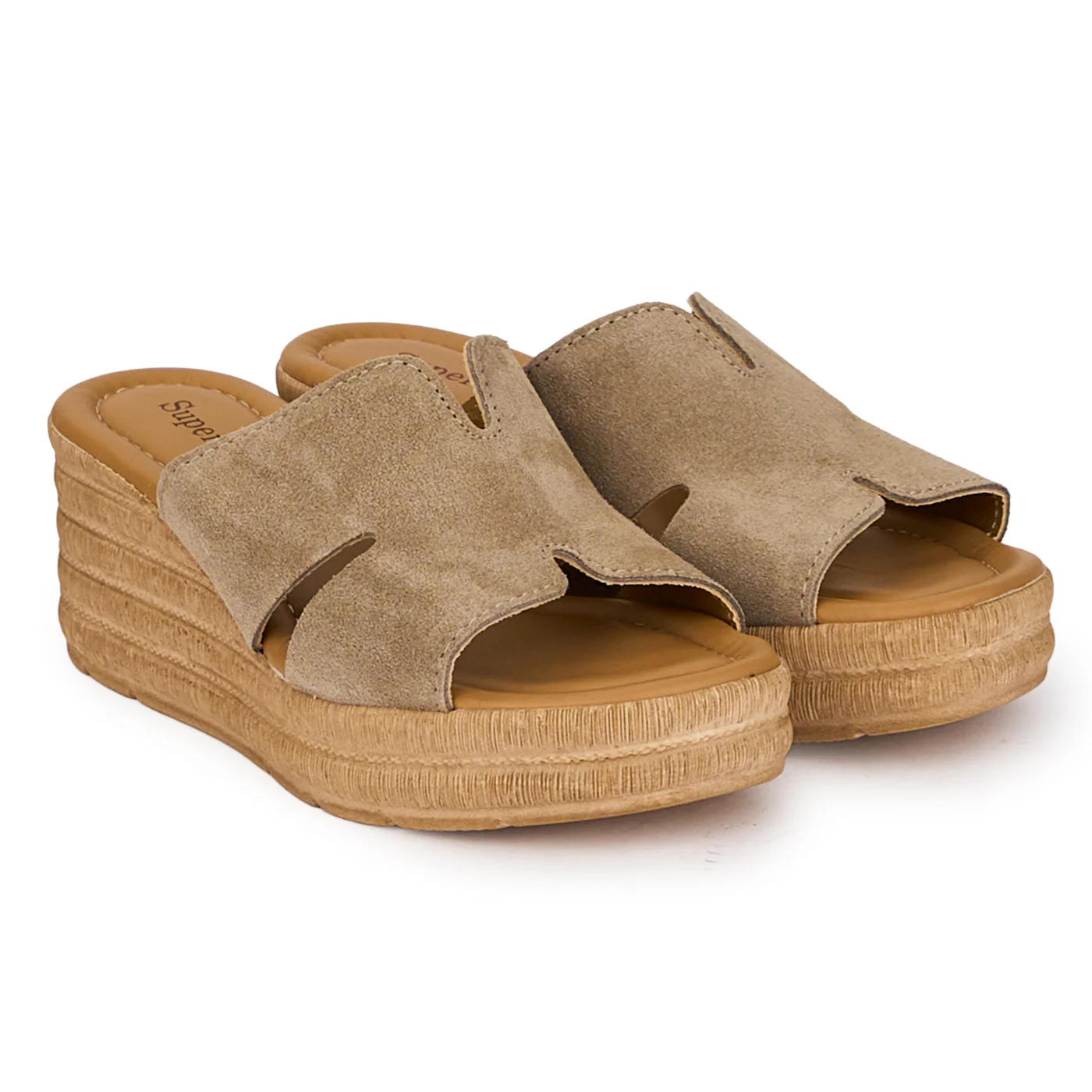 Saboti dama din piele naturala bej cu platforma 6.5 cm 18356 - Image 4