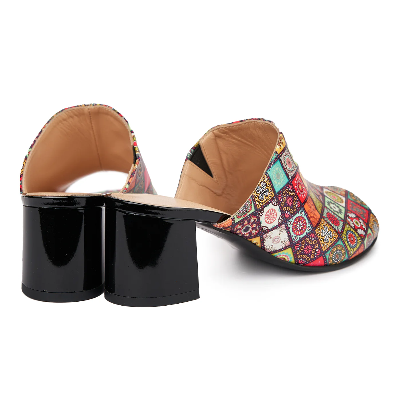 Saboti dama din piele naturala multicolor 5509 - Image 2