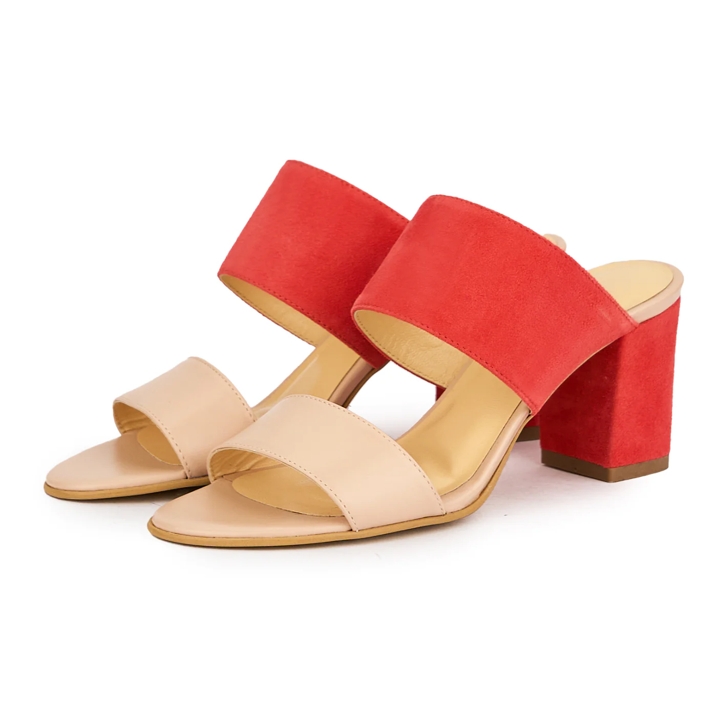 Saboti dama din piele naturala multicolor cu toc 7 cm 16226 - Image 3