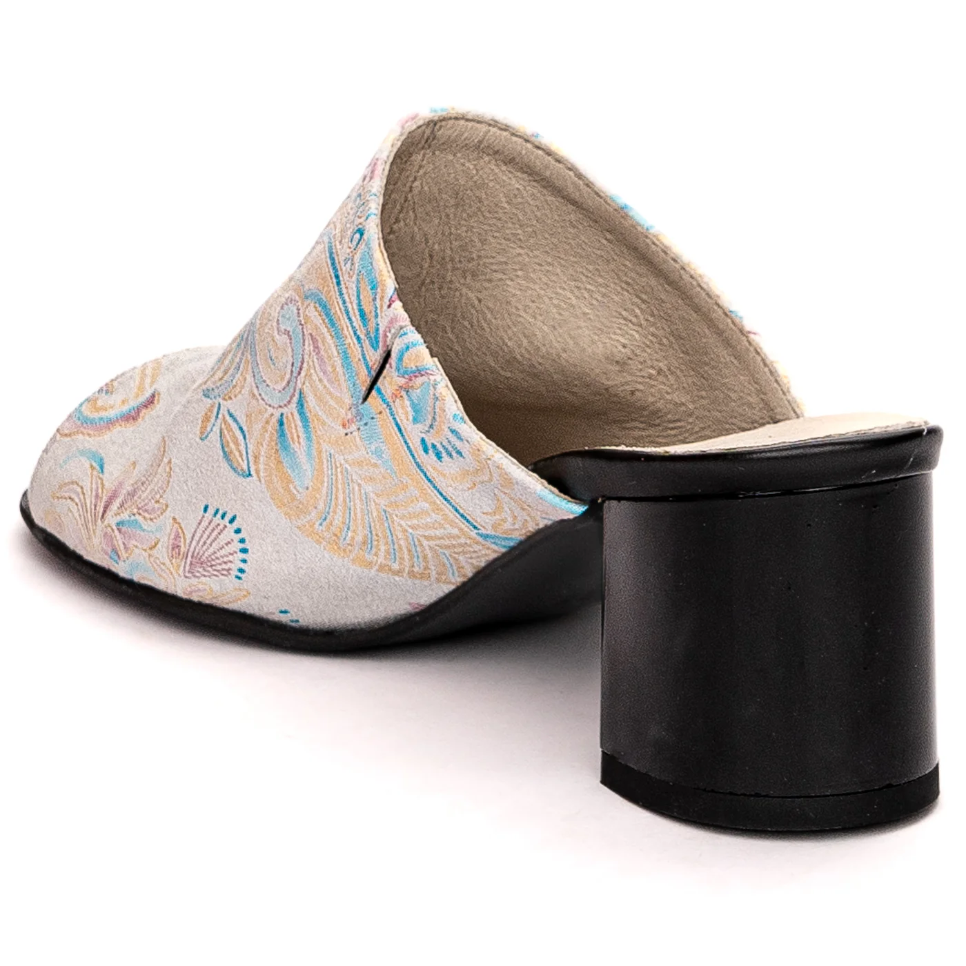 Saboti dama din piele naturala muticolor floral 13642 - Image 2