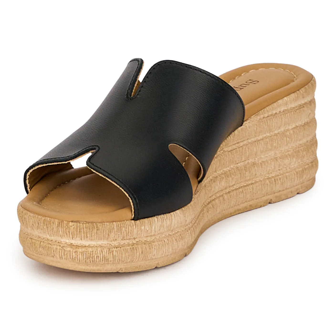 Saboti dama din piele naturala neagra cu platforma 6.5 cm 18354 - Image 3