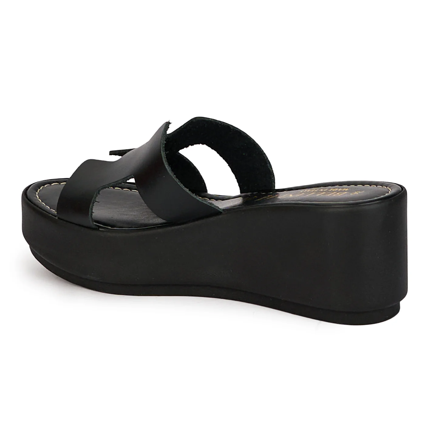 Saboti dama din piele naturala neagra cu platforma 6.5 cm 18412 - Image 2