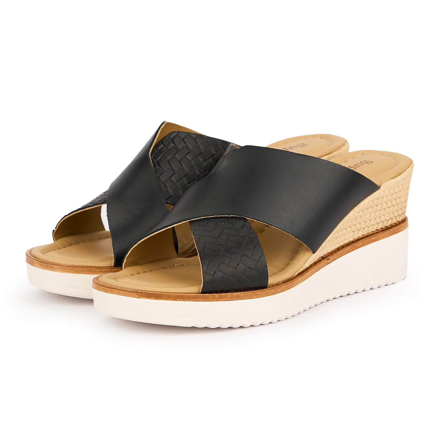 Saboti dama din piele naturala neagra cu platforma 7 cm 16146 - Image 3