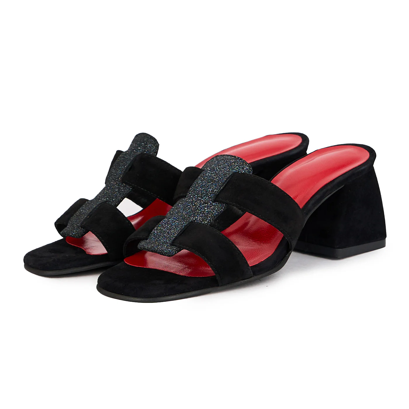 Saboti dama din piele naturala neagra cu toc 6 cm 16466 - Image 3